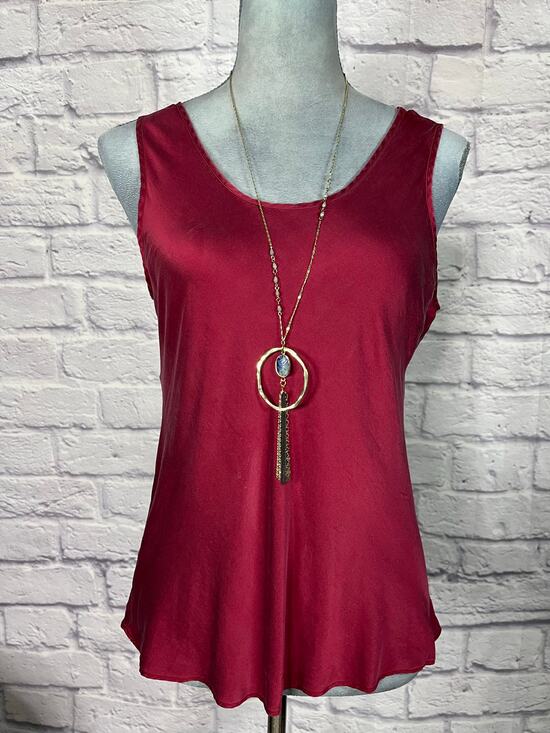 Lord & Taylor Tops - Vintage Lord and Taylor Crimson Red Silk Tank Top Blouse